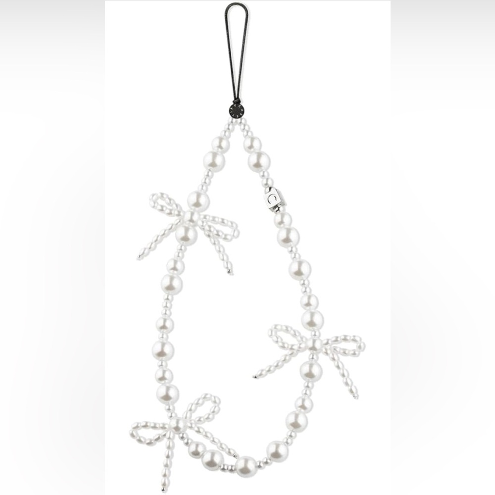 Casetify Bow Phone Charm - Pearl Bows